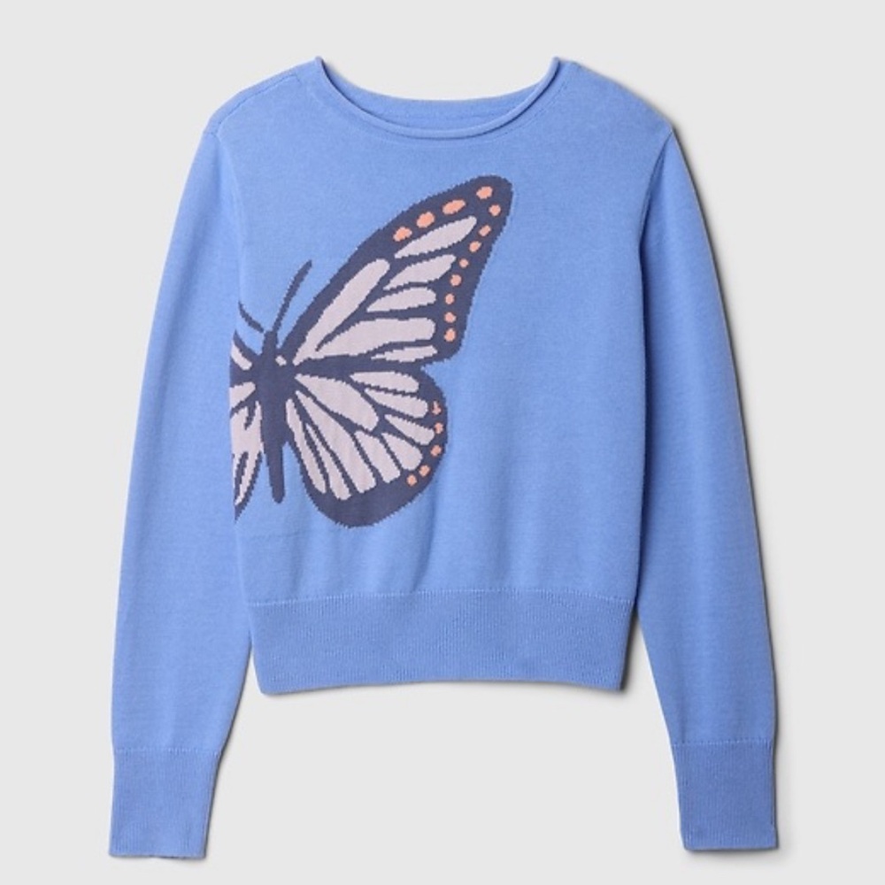 GAP Kids Blue Butterfly Cotton Sweater